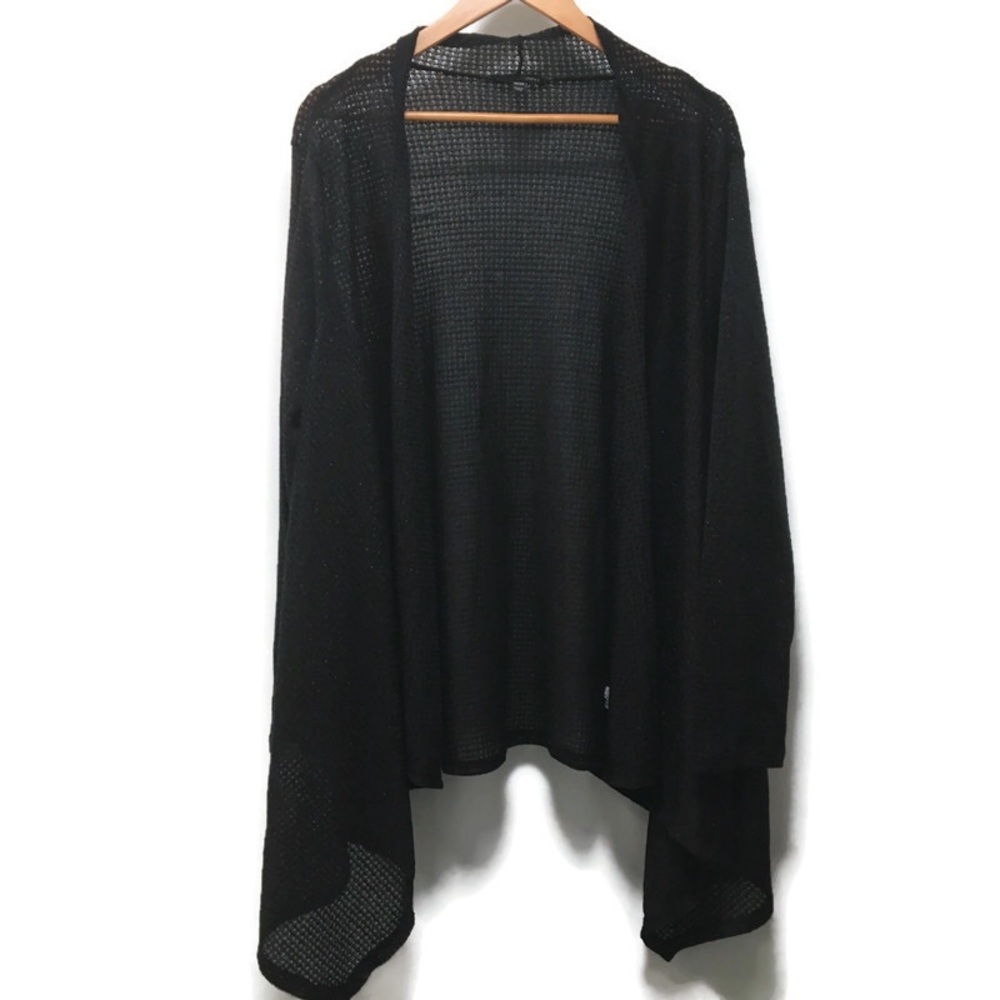 LANE BRYANT semi-sheer black sparkly cardigan